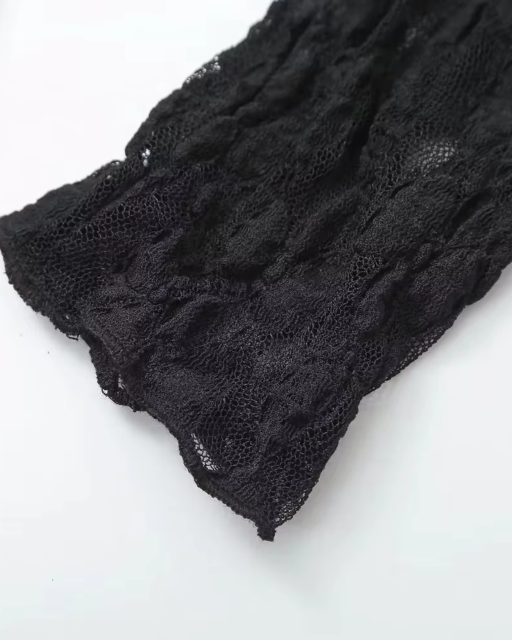 Gebloemde Zwarte Kanten Top en Broek Set voor Dames