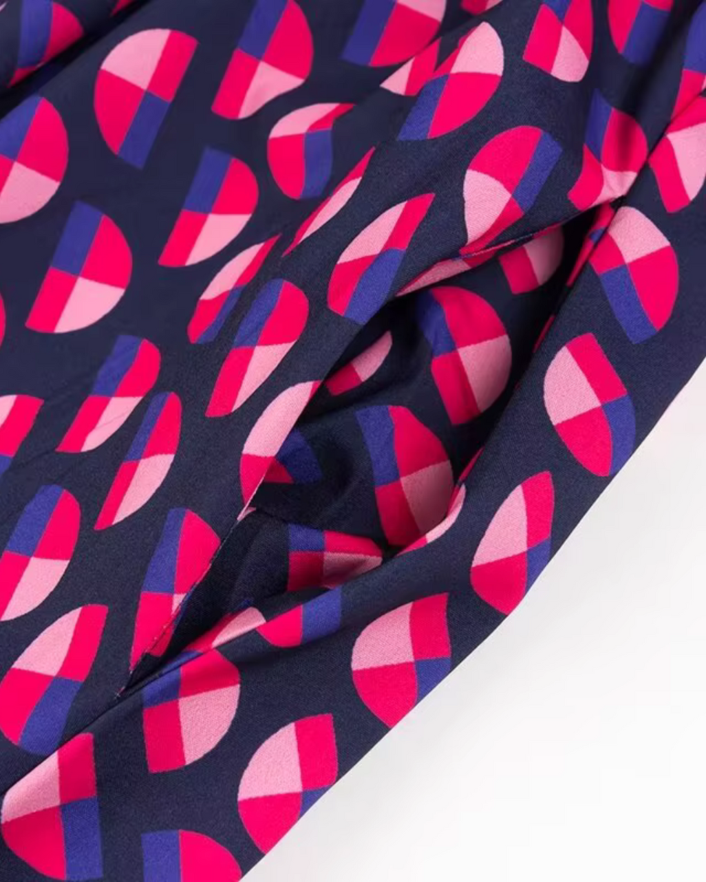 V-Hals Lange Jurk met Print en Zak voor Dames