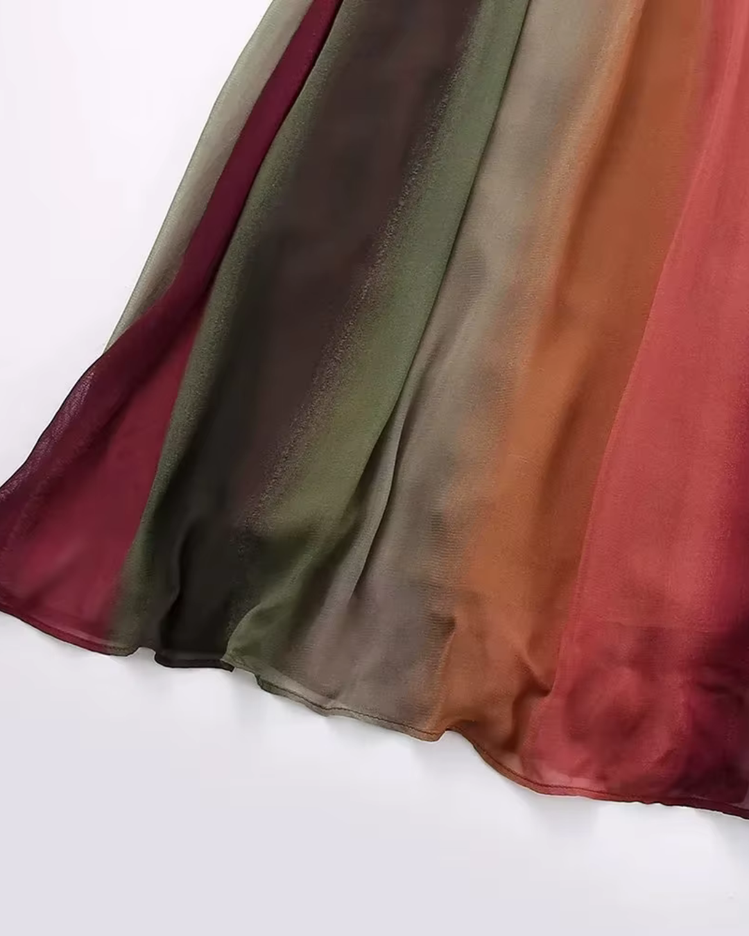 Elegante Tie-Dye Chiffon Jurk met Diepe V-Hals voor Dames