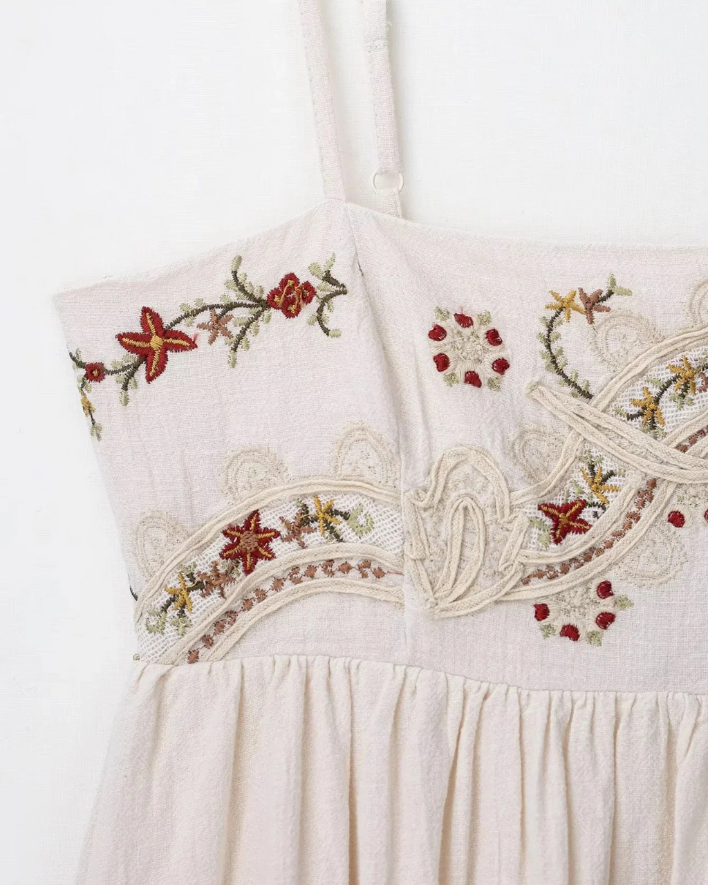 Losse Bohemian Zomerjurk met Bloemenborduursel voor Dames