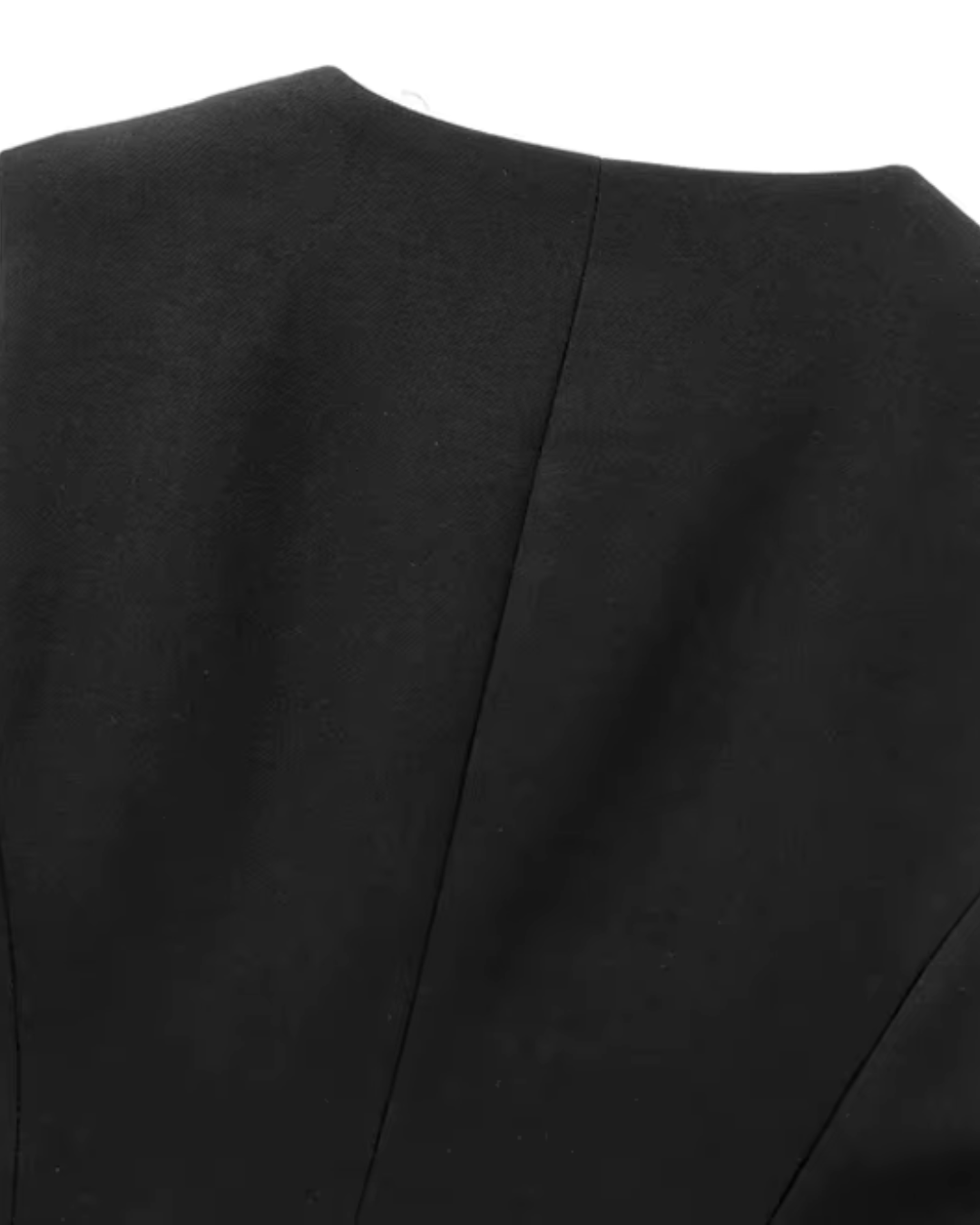 Lange Zwarte Gilet met Riem voor Dames