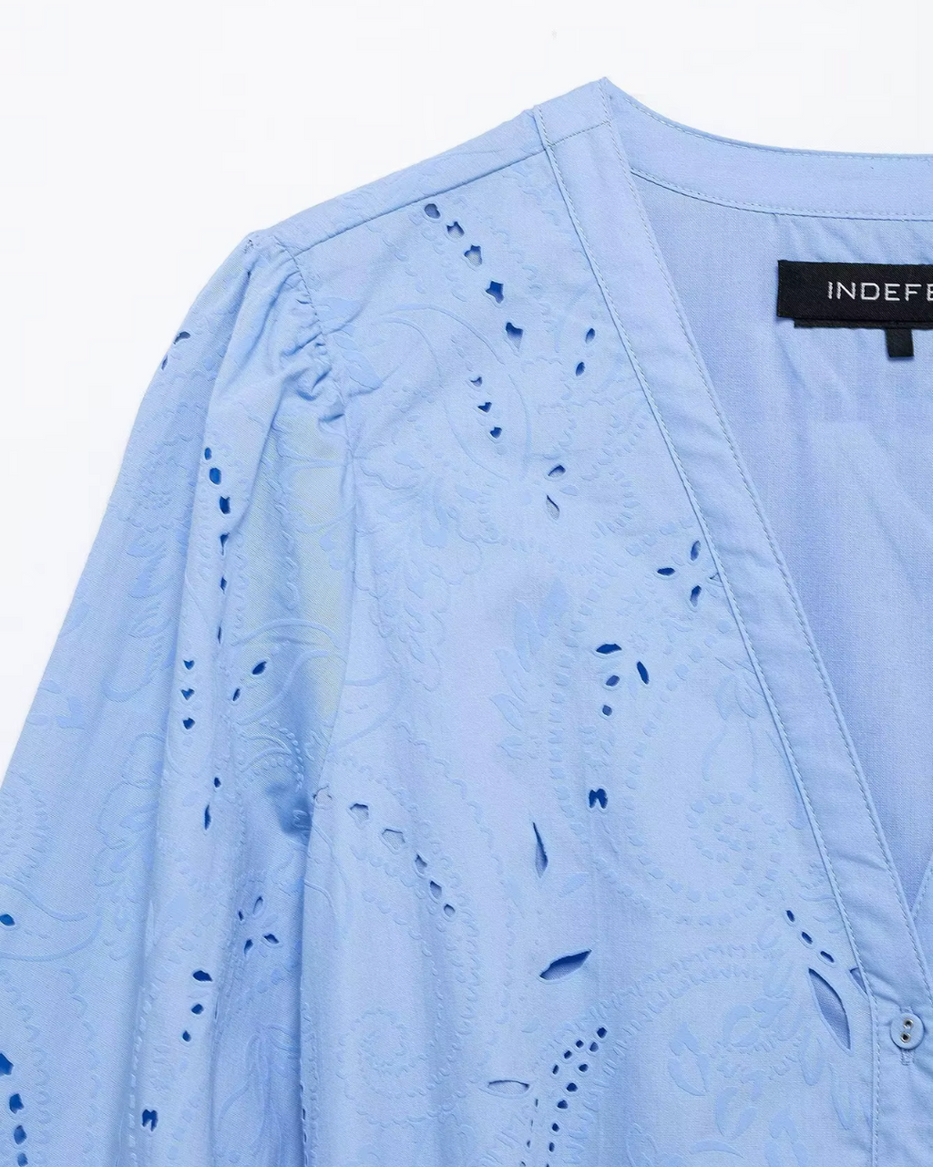 V-hals Korte Jurk met Riem en Borduursel voor Dames