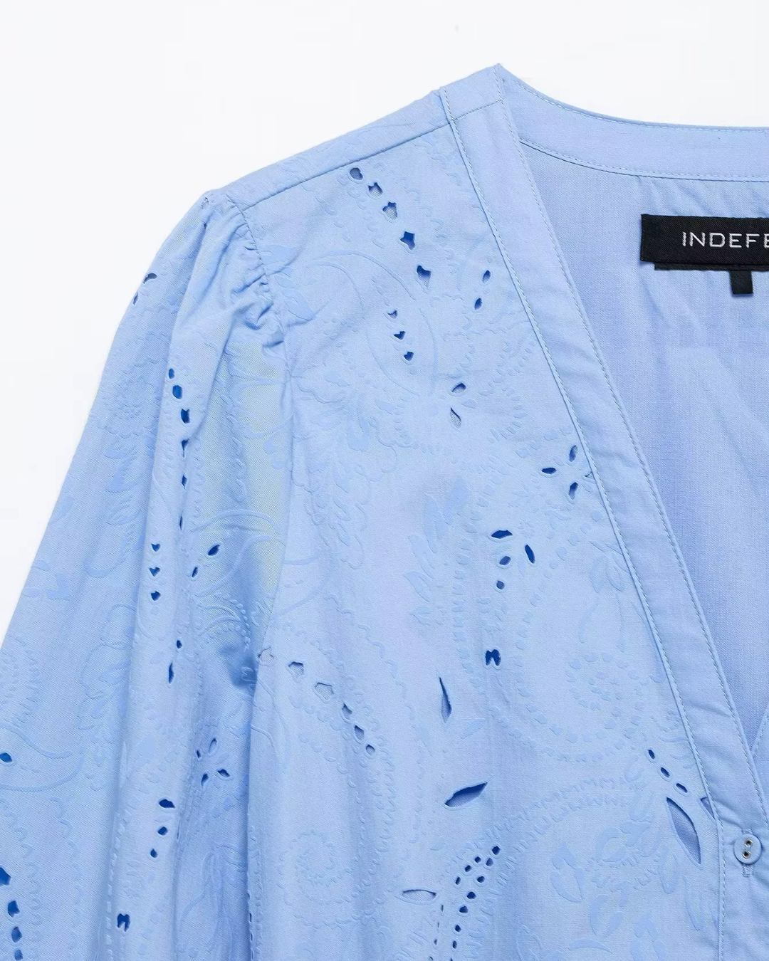 V-hals Korte Jurk met Riem en Borduursel voor Dames