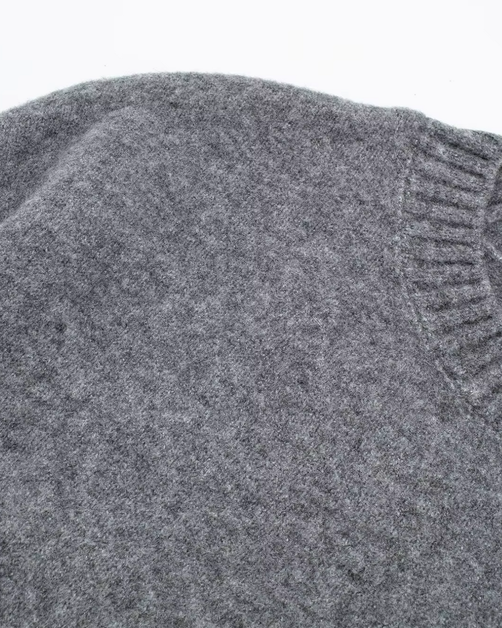 Oversized Gebreide Trui Dames – Grijze O-hals Jumper met Lange Mouw