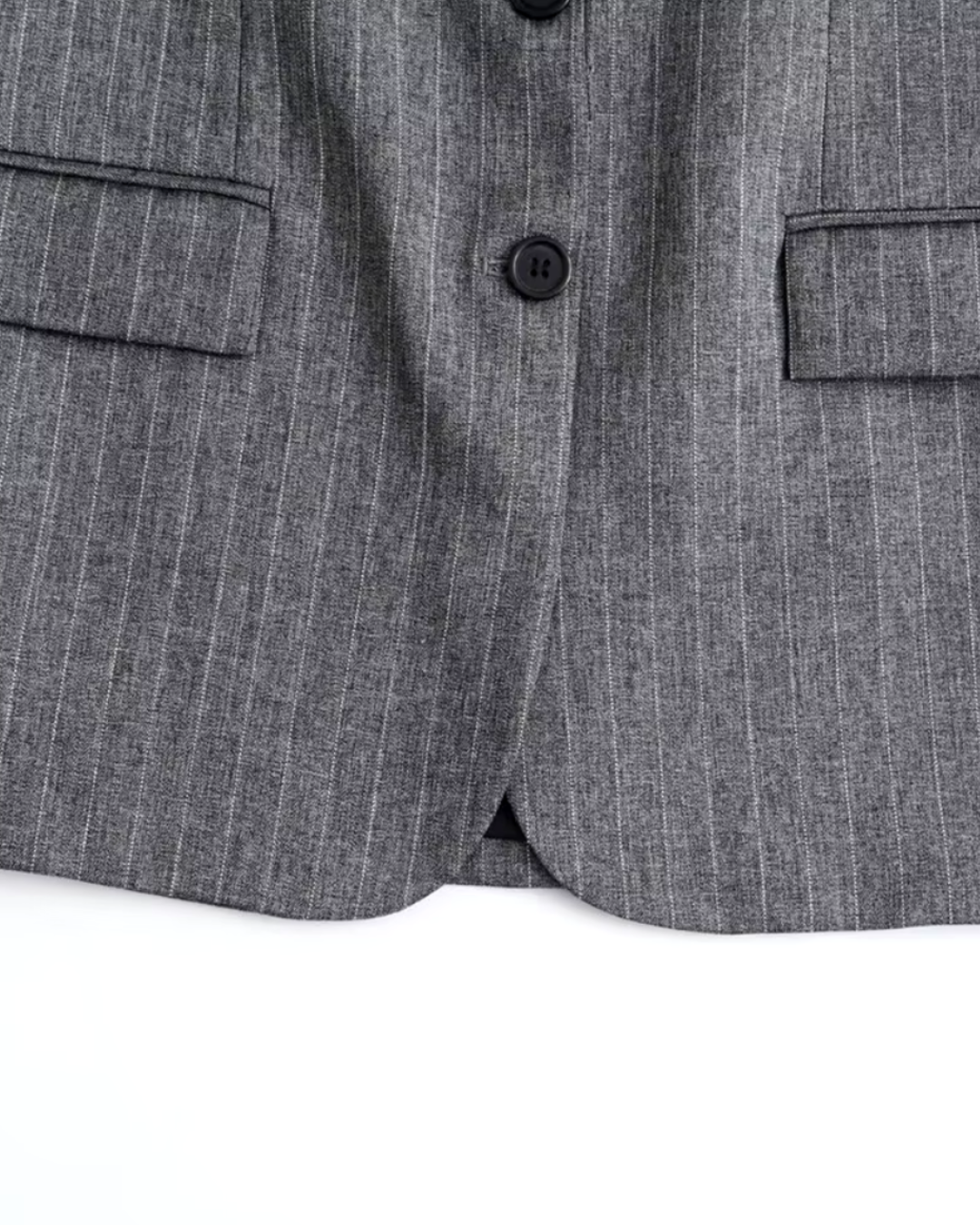 Chique Elegante Grijze Krijtstreep Blazer voor Dames