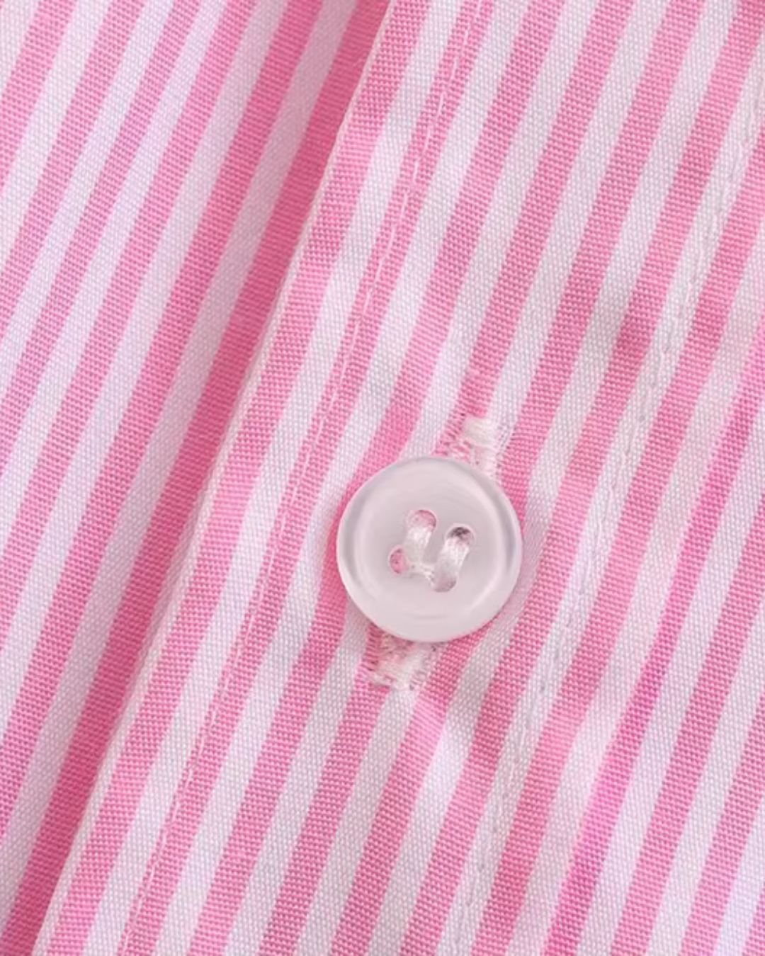 Roze Gestreepte Oversized Blouse met Zak voor Dames