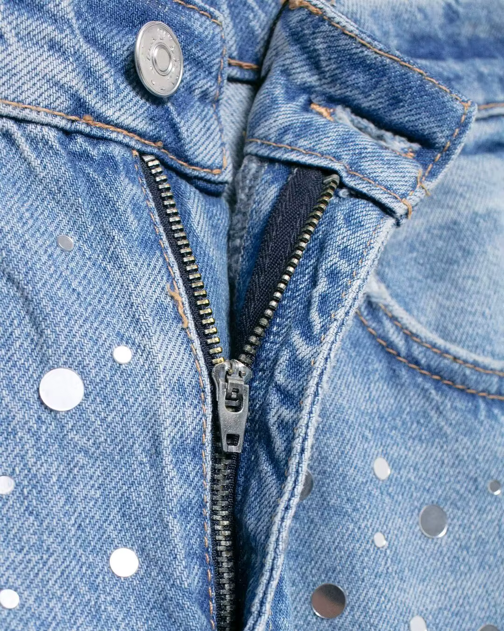 Elegante Wijde Jeans met Pailletten voor Dames