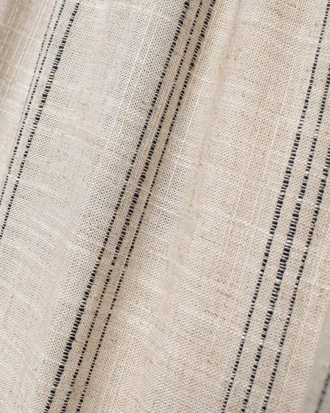 Linnen Beige Luchtige Comfortabele Gestreepte Broek voor Dames