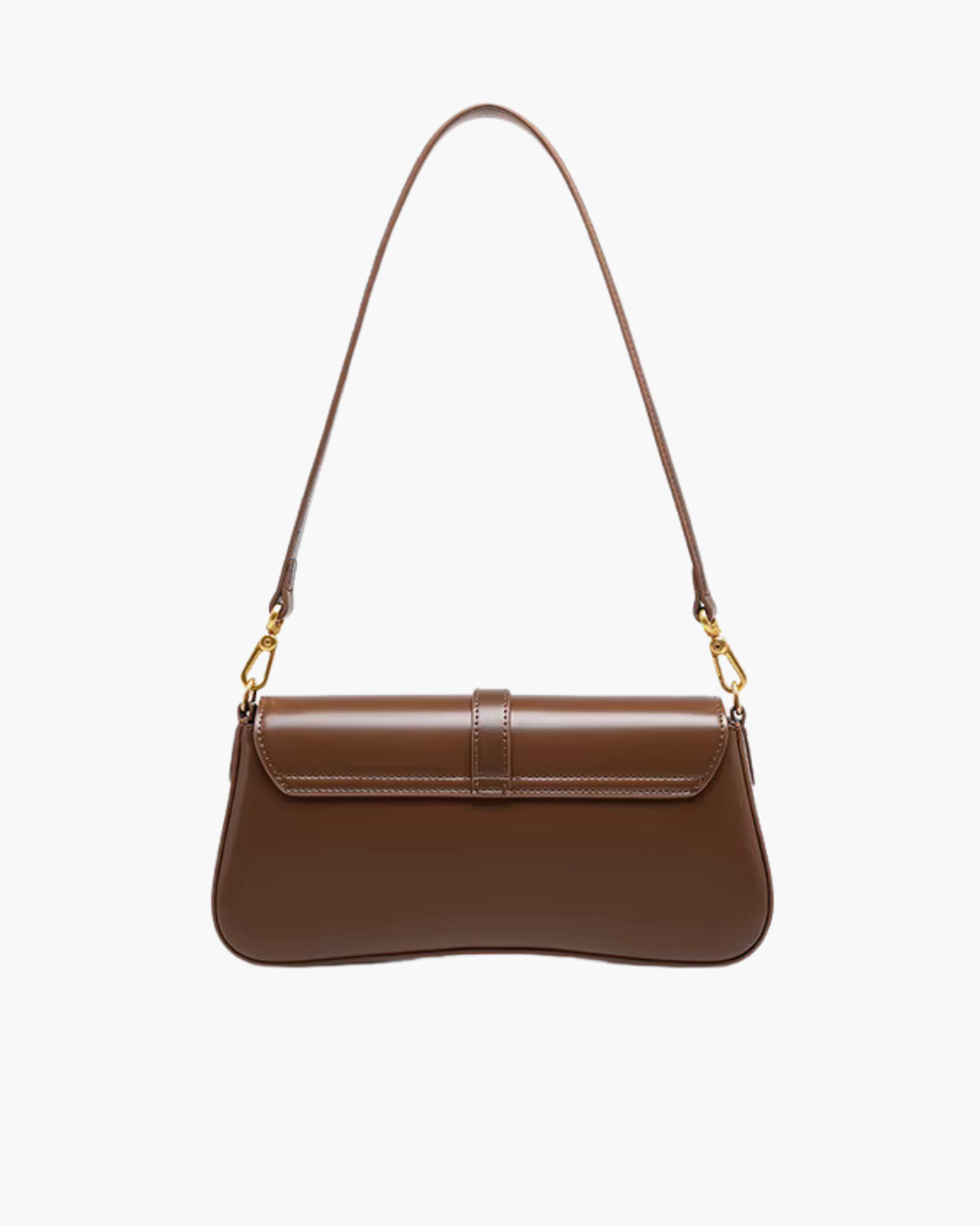 Bruine Leren Schoudertas voor Dames