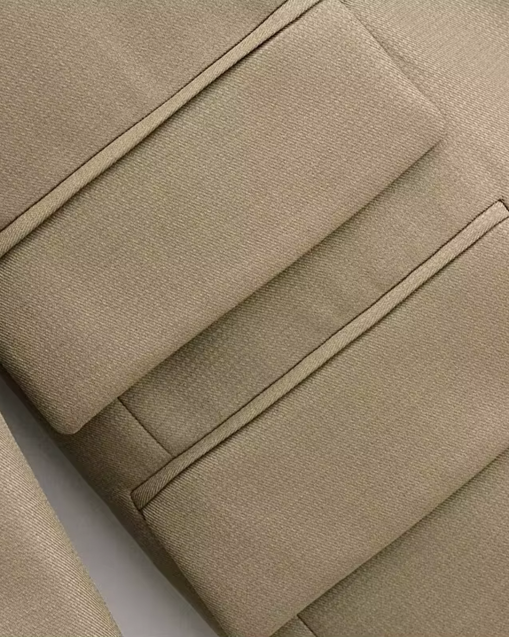 Stijlvolle Chique Beige Blazer en Wijde Pijpen Broek Set voor Dames