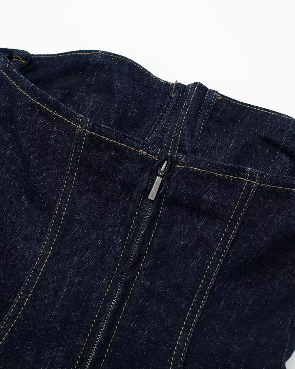 Denim Tube Top Midi Jurk voor Dames