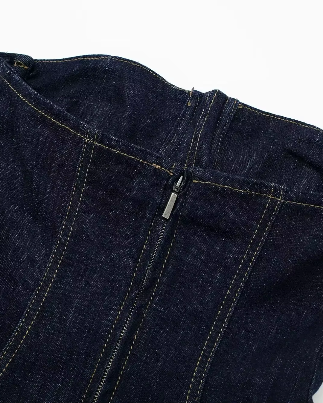 Denim Tube Top Midi Jurk voor Dames