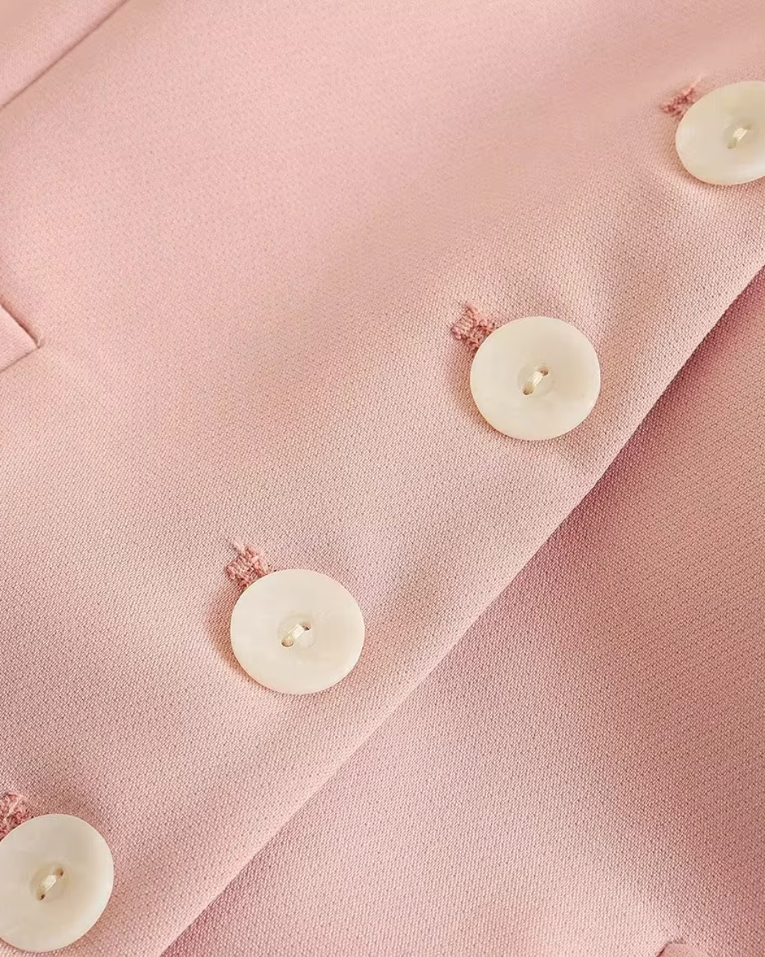 Chique Roze Gilet met Wijde Pantalon Set voor Dames