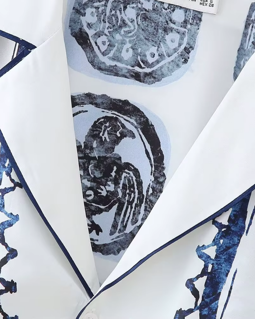 Vintage Casual Dames Pak met Print en Wijde Pijpen voor Dames