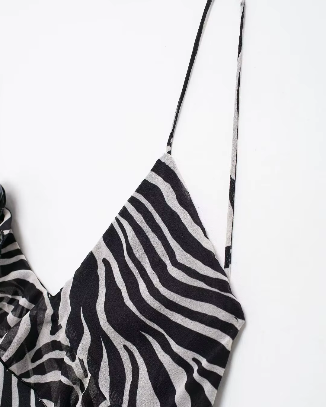 Vintage Cami Jurk met Bloemen en Zebra Print voor Dames