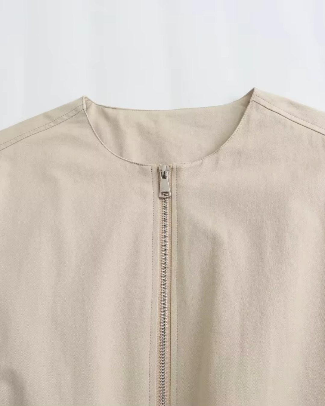 Beige Bomberjack in Koreaanse Stijl voor Dames