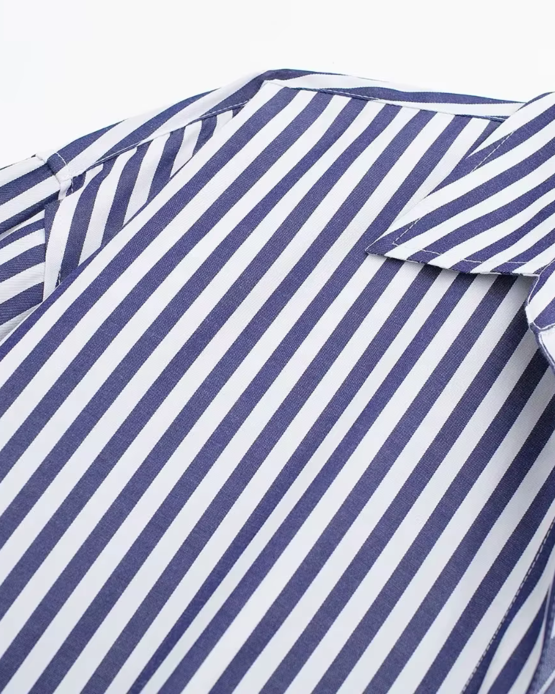 Blauw-Wit Poplin Blouse voor Dames