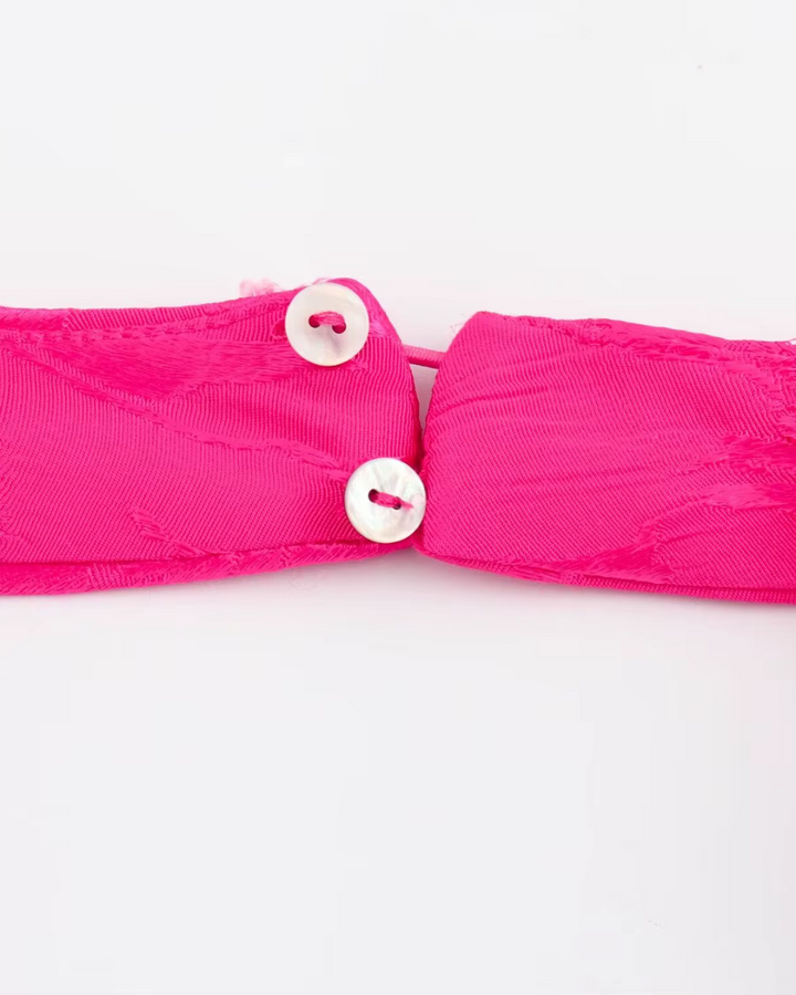 Elegante Satijnen Jacquard Nekjurk Rugloos voor Dames
