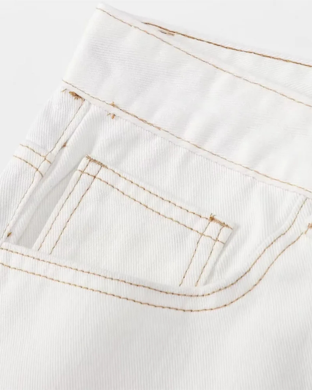 Witte Spijkerbroek met Rechte Pasvorm