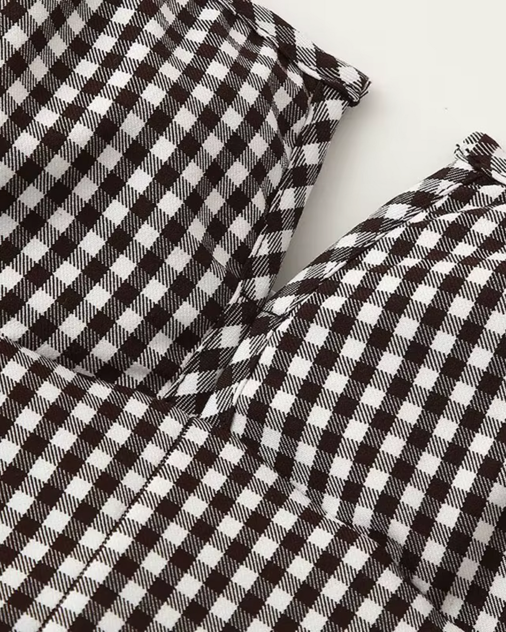 Patchwork Plaid Tanktop met Open Rug en Rits voor Dames