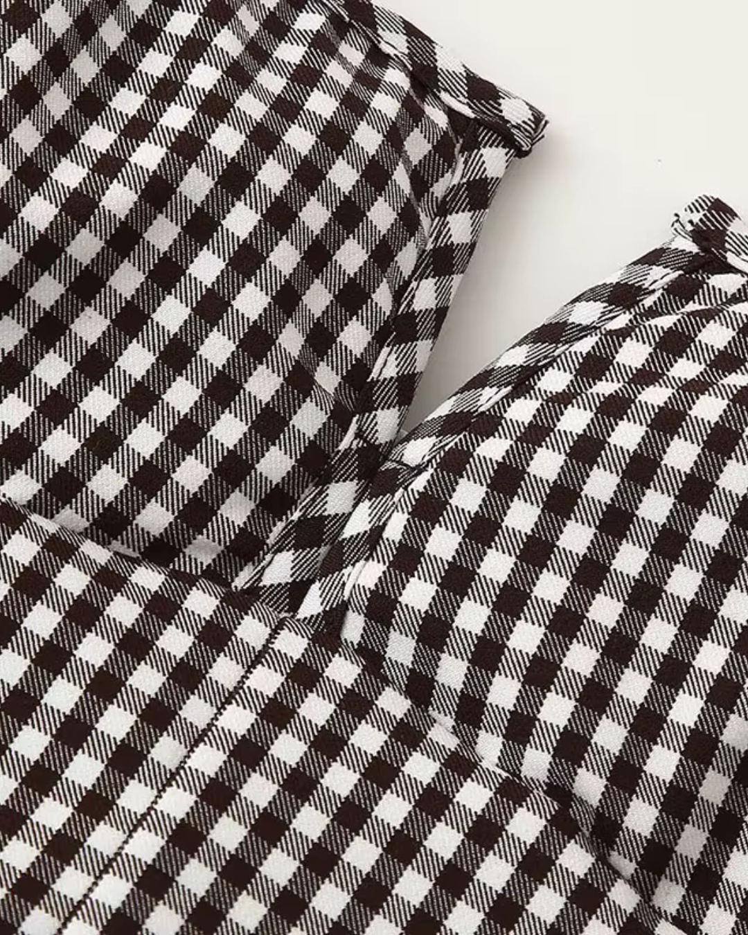 Patchwork Plaid Tanktop met Open Rug en Rits voor Dames