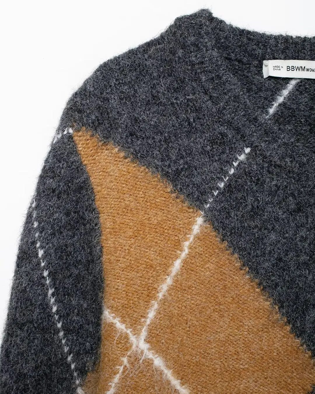 Elegante Geruite V-Hals Herfst Trui voor Dames