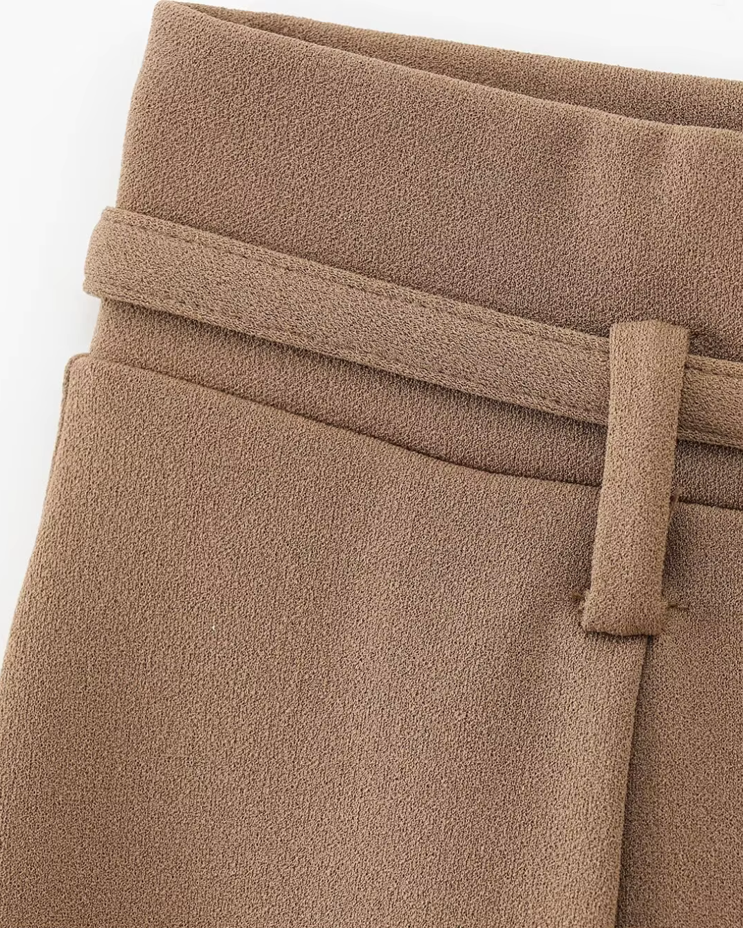 Wijde Pijpen Broek met Riem voor Dames