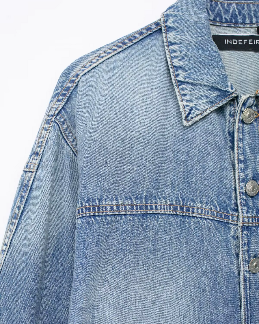 Vintage Denim Jumpsuit met Lange Mouwen en Knopen voor Dames