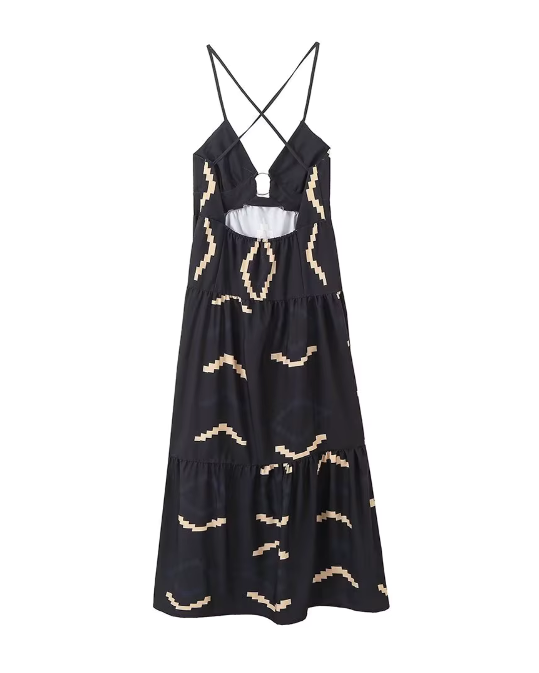 Elegante Rugloze Jurk met V Hals en Split Zomerstijl voor Dames