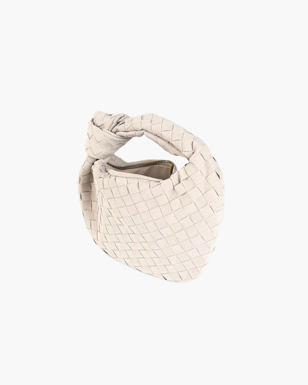 Crème Suède Geweven Handtasje voor Dames