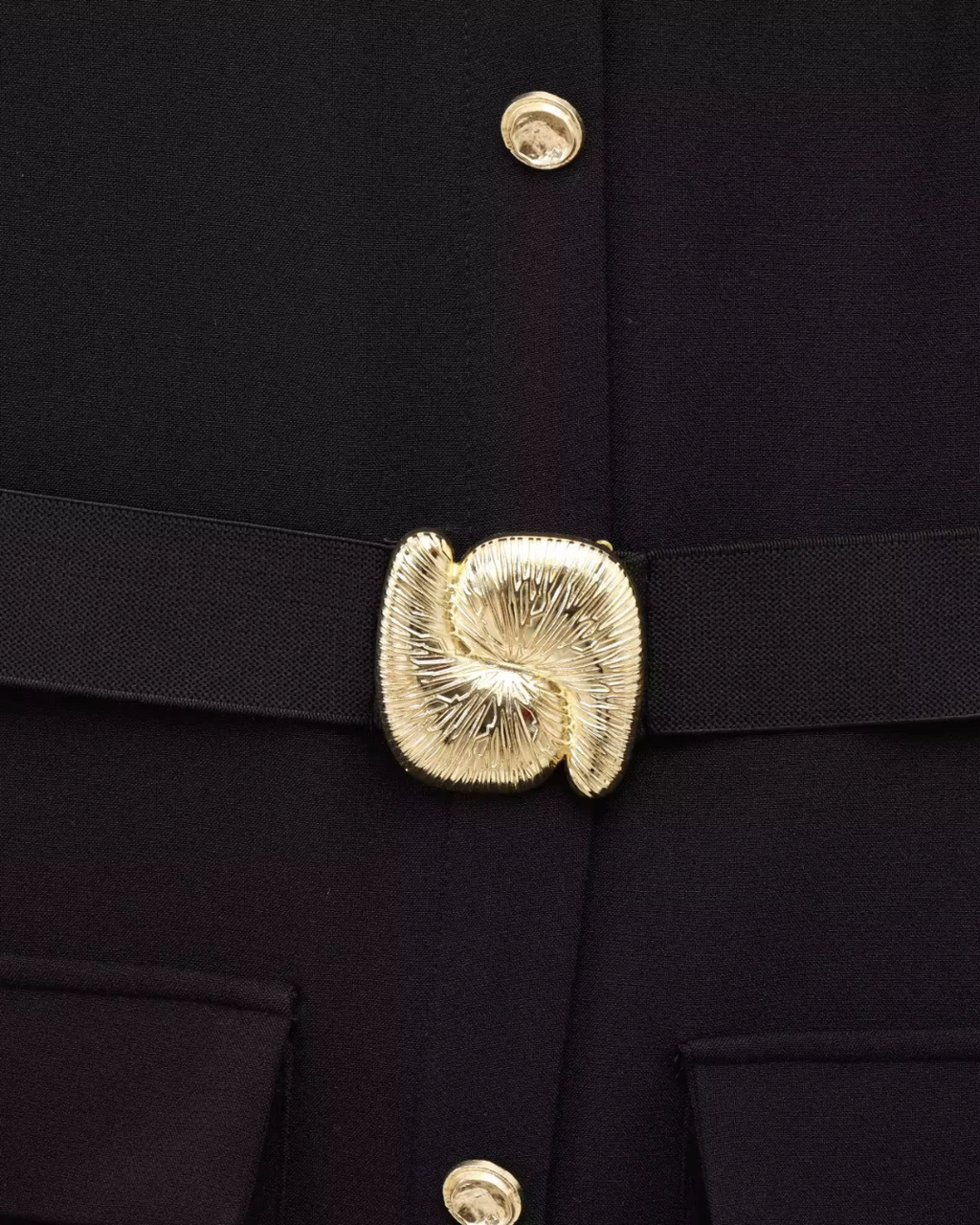 Zwarte Slanke Midi Jurk met Riem en Split voor Dames