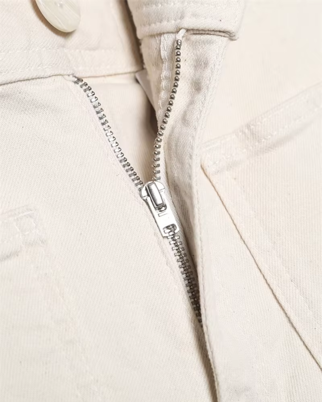 Witte Hoge Taille Wijde Pijpen Jeans voor Dames