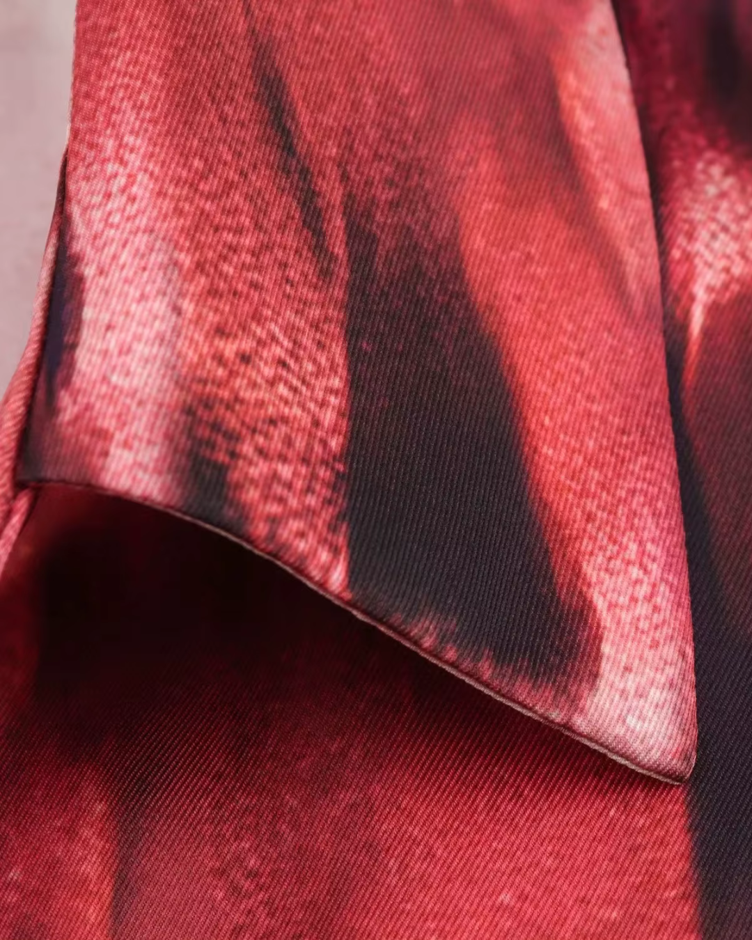 Rode Print Jurk met Sjerp en Kraag voor Dames