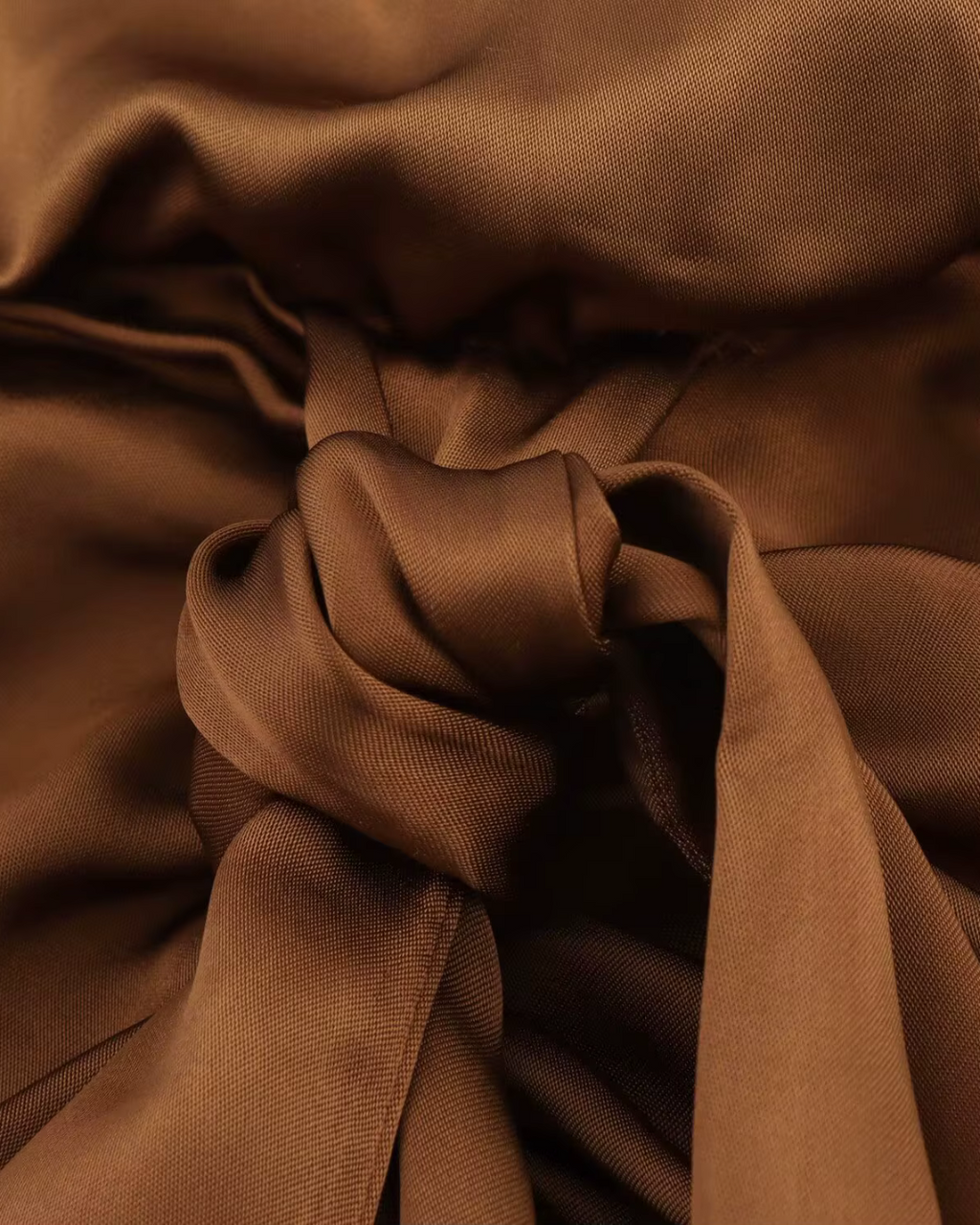 Bruine Satijnen Midi Halterjurk voor Dames