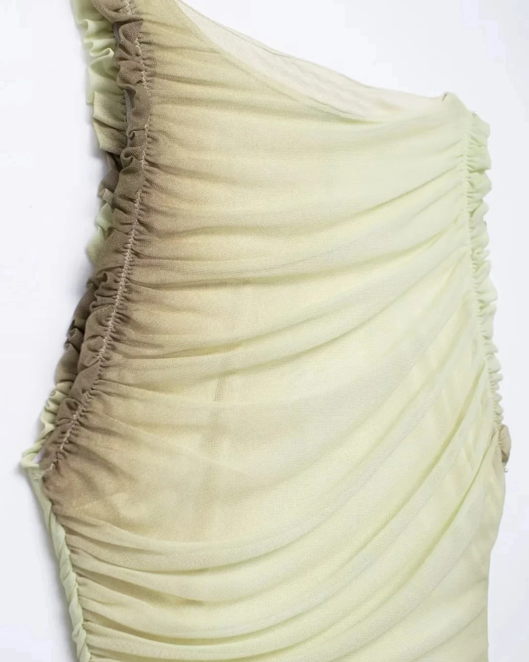 Mouwloze Tule Bodycon Midi Jurk met Ruches voor Dames