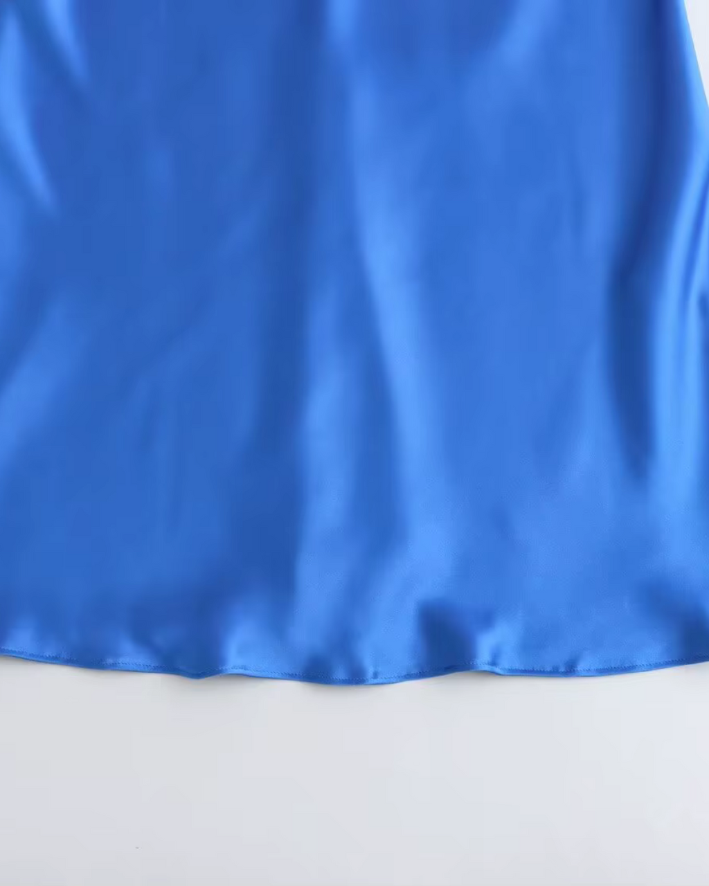 Satijnen V-Hals Midi Jurk met Dunne Bandjes voor Dames