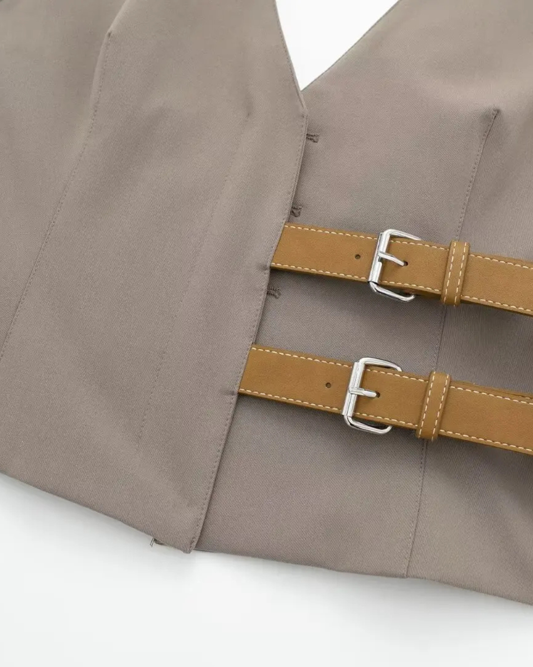 Retro Set met Halter V-Hals Top & Hoge Taille Broek voor Dames