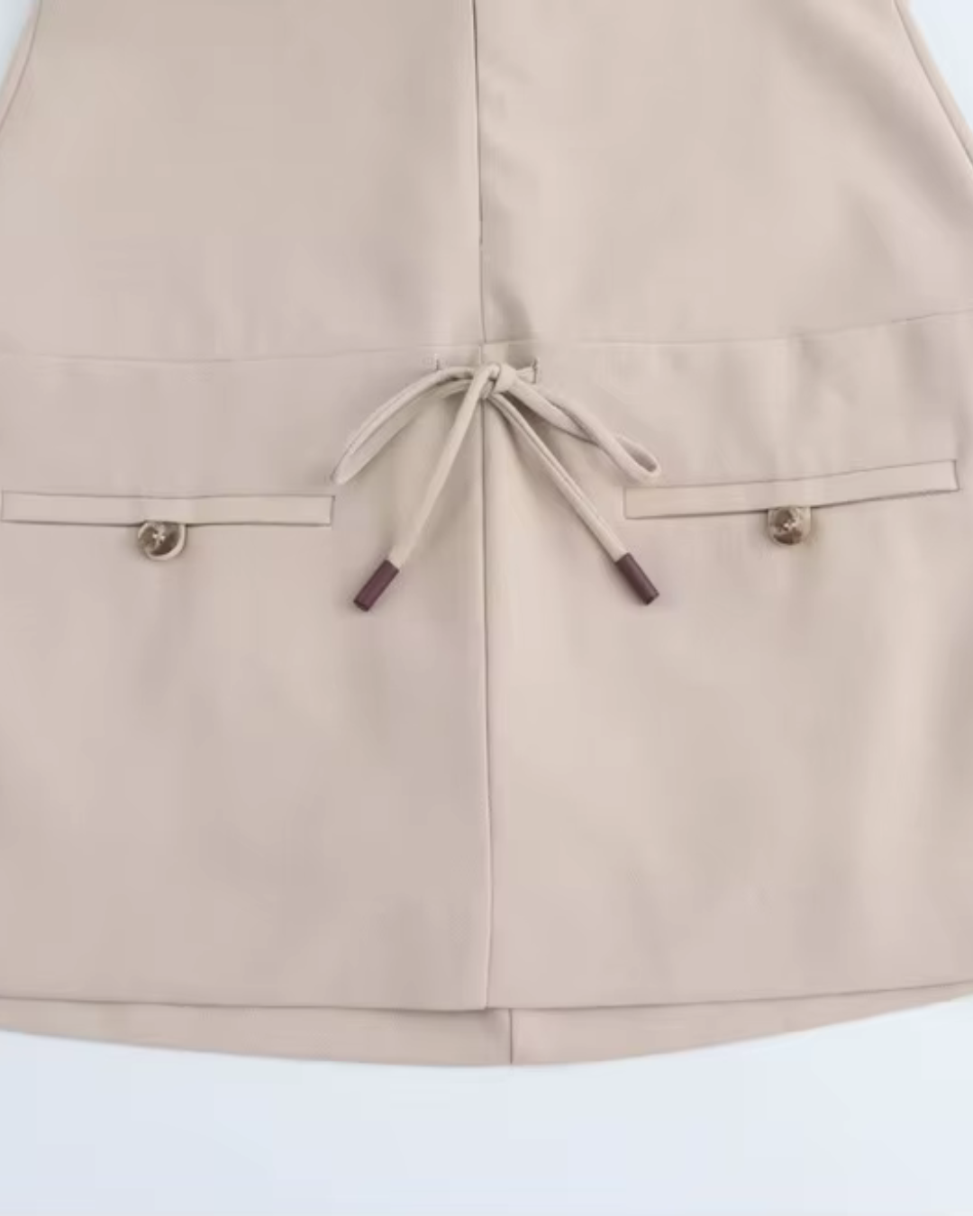 Patchwork Mini Beige Jurk voor Dames