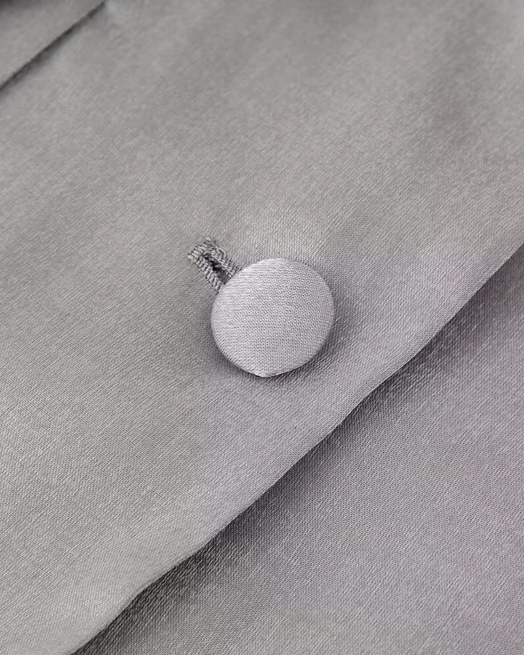 Satijnen Grijze Tweedelige Blazer en Broek Set voor Dames