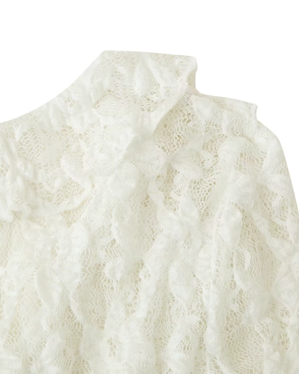 V-hals Blouse met Kant en Lange Mouwen voor Dames