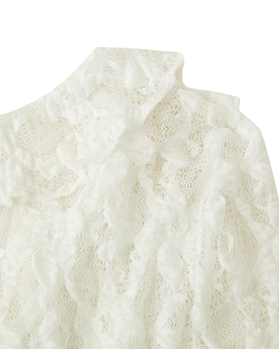 V-hals Blouse met Kant en Lange Mouwen voor Dames