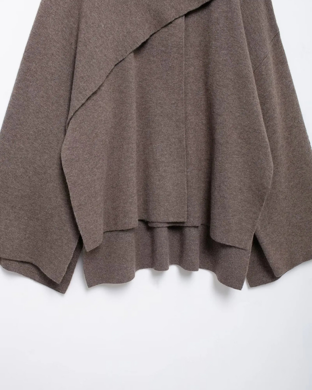 Gebreide Winterjas met Asymmetrische Sjaalkraag voor Dames