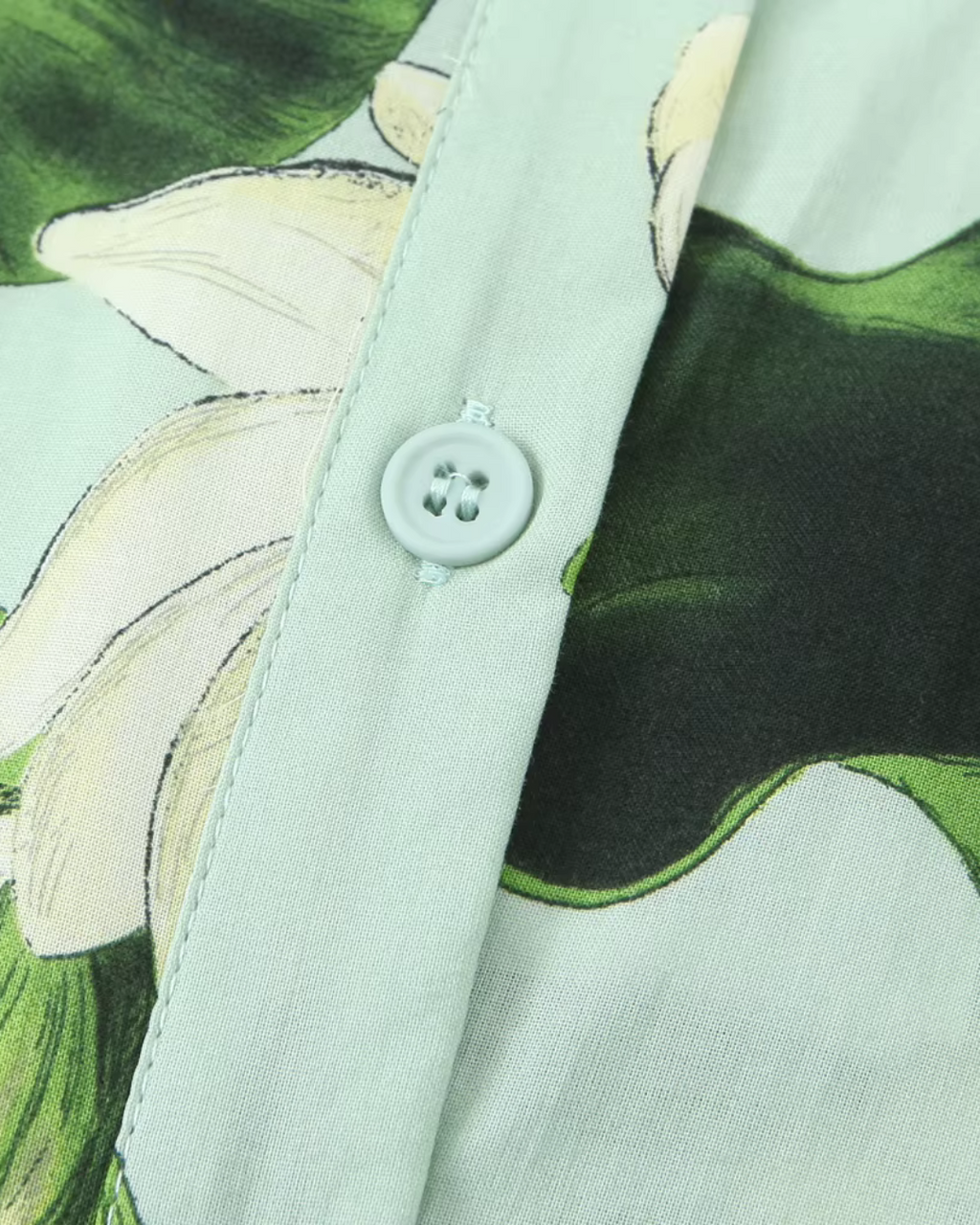 Bedrukte Knopenjurk met Gordel en Lotusprint voor Dames