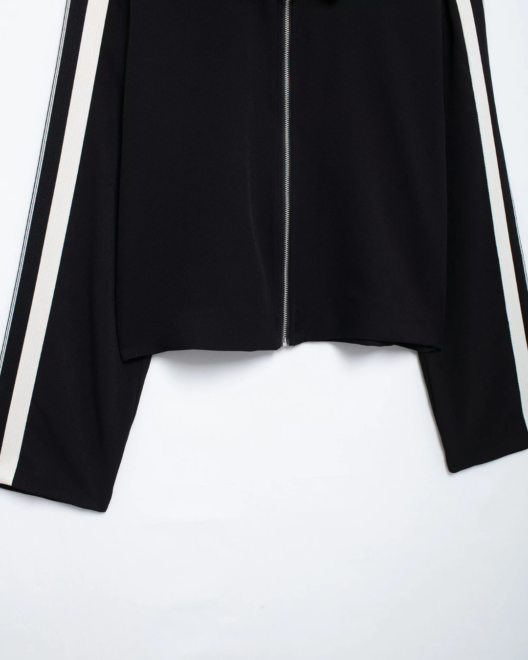 Trendy 2-Delige Set - Zijstreep Ritsjack & Wijde Broek met Elastische Taille voor Dames