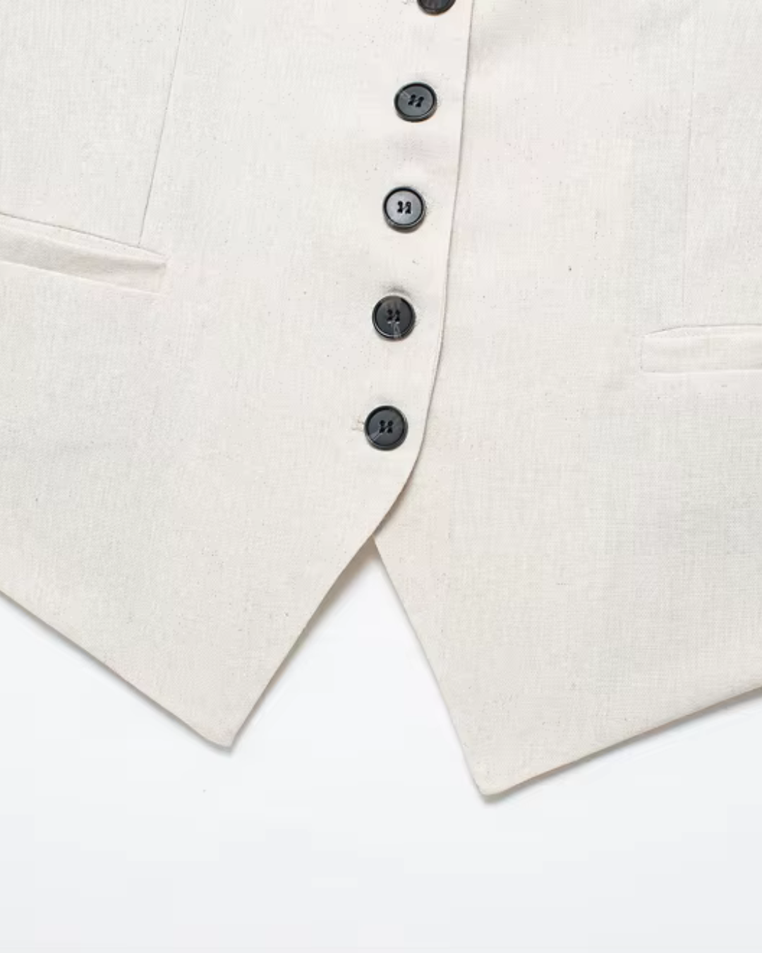 Chique Stijlvolle Witte Gilet en Hoge Taille Bermuda Broek Set voor Dames