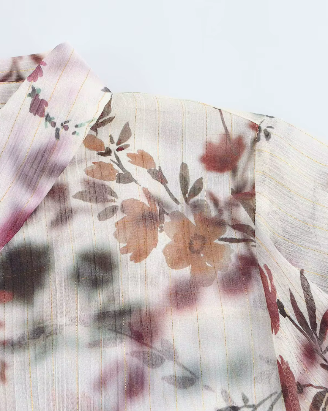 Vintage Bloemenprint Blouse met Flare Mouw voor Dames
