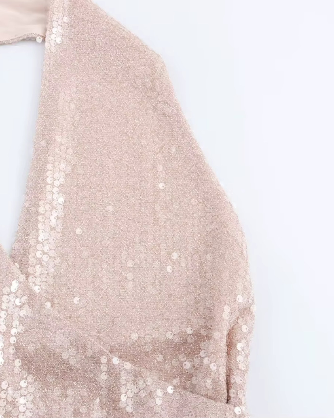 Hangende Halskraag met Open Rug Midi Jurk met Pailletten voor Dames