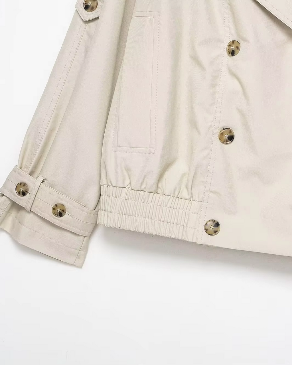 Korte Herfst Trenchcoat met Bontkraag voor Dames