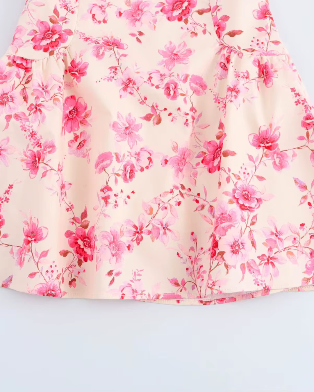 Chique Bloemenprint Mini Jurk met Ronde Kraag voor Dames