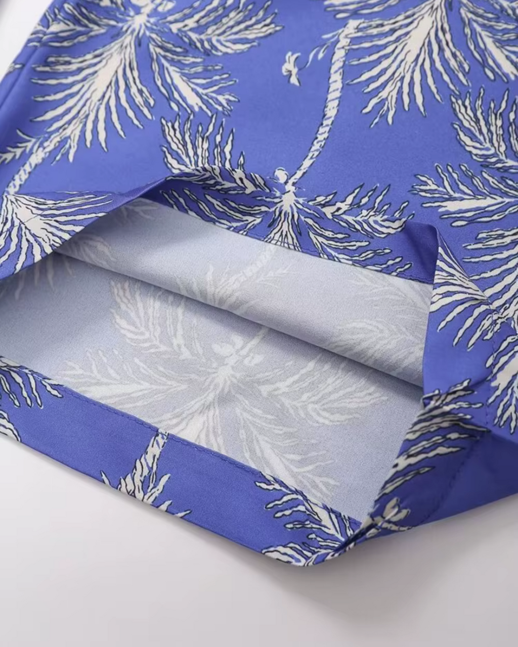 Elegante Luchtige Comfortabele Blauwe Bloemen Set voor Dames